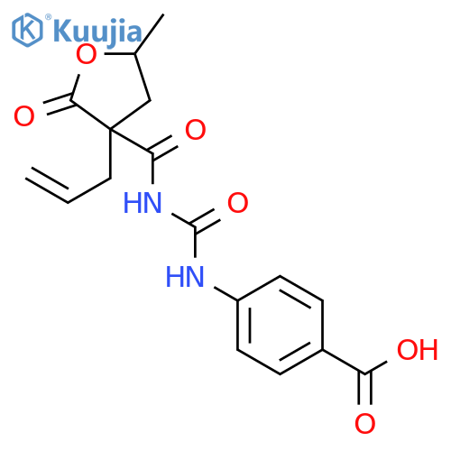 Benzoic acid, 4-(((((tetrahydro-5-methyl-2-oxo-3-(2-propenyl)-3-furanyl)carbonyl)amino)carbonyl)amino)- structure