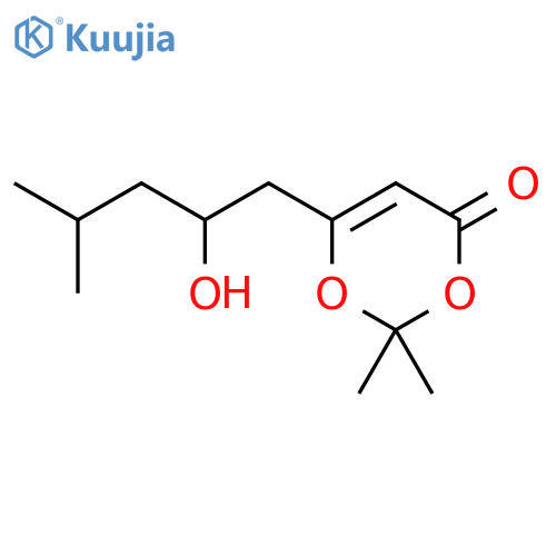 4H-1,3-Dioxin-4-one, 6-(2-hydroxy-4-methylpentyl)-2,2-dimethyl- structure