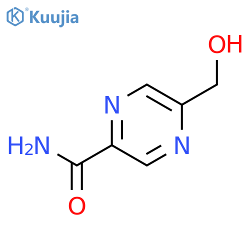 5-(Hydroxymethyl)pyrazinecarboxamide structure