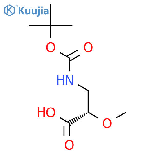 Propanoic acid,3-[[(1,1-dimethylethoxy)carbonyl]amino]-2-methoxy-, (2S)- structure