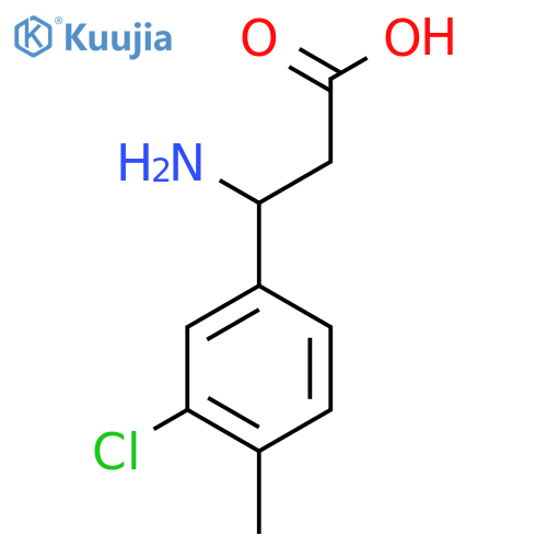 3-amino-3-(3-chloro-4-methylphenyl)propanoic acid structure
