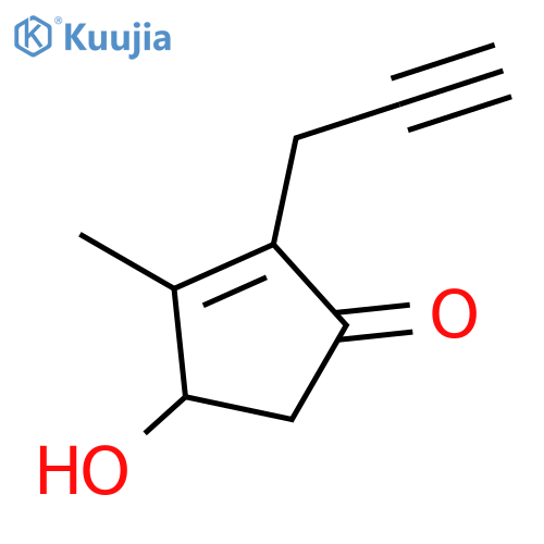 4-Hydroxy-3-methyl-2-(2-propynyl)-2-cyclopentene-1-one structure