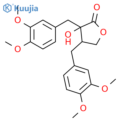 3,4-bis-(3,4-dimethoxy-benzyl)-3-hydroxy-dihydro-furan-2-one structure
