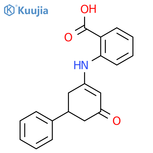 2-((3-Oxo-5-phenylcyclohex-1-enyl)amino)benzoic acid structure