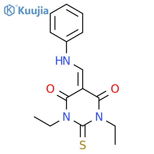 4,6(1H,5H)-Pyrimidinedione,1,3-diethyldihydro-5-[(phenylamino)methylene]-2-thioxo- structure