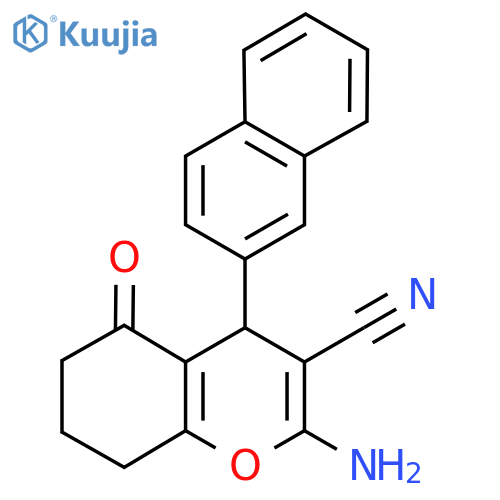 2-Amino-4-(naphthalen-2-yl)-5-oxo-5,6,7,8-tetrahydro-4H-chromene-3-carbonitrile structure