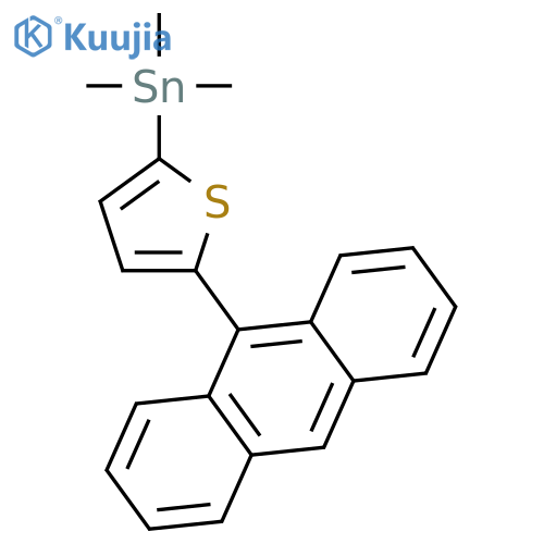 Stannane, [5-(9-anthracenyl)-2-thienyl]trimethyl- structure