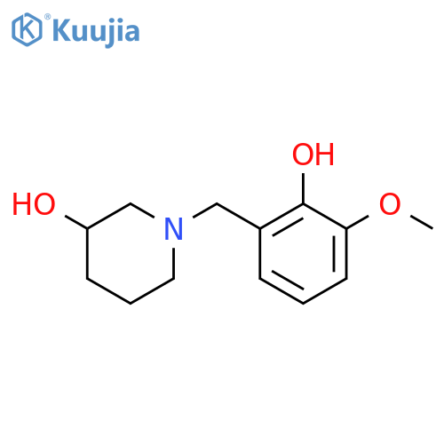 1-(2-Hydroxy-3-methoxybenzyl)piperidin-3-ol structure