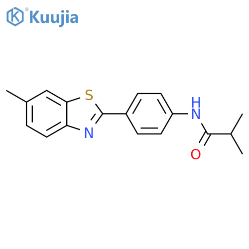 2-methyl-N-[4-(6-methyl-1,3-benzothiazol-2-yl)phenyl]propanamide structure