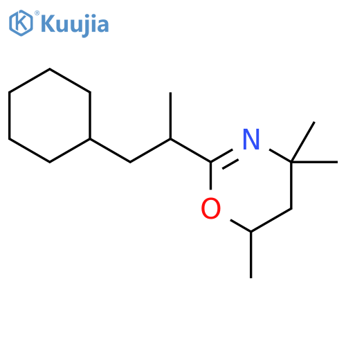 2-(1-cyclohexylpropan-2-yl)-4,4,6-trimethyl-5,6-dihydro-4H-1,3-oxazine structure