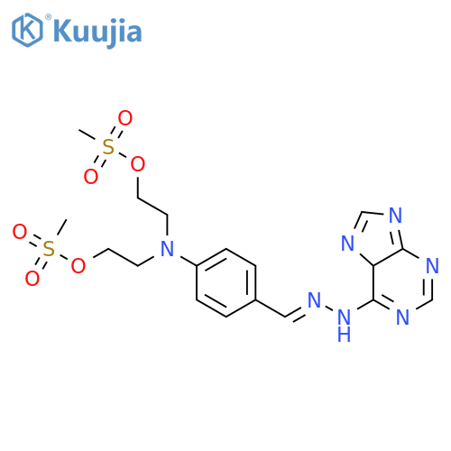 2-[n-(2-methylsulfonyloxyethyl)-4-[(e)-(7h-purin-6-ylhydrazinylidene)methyl]anilino]ethyl Methanesulfonate;hydrochloride structure