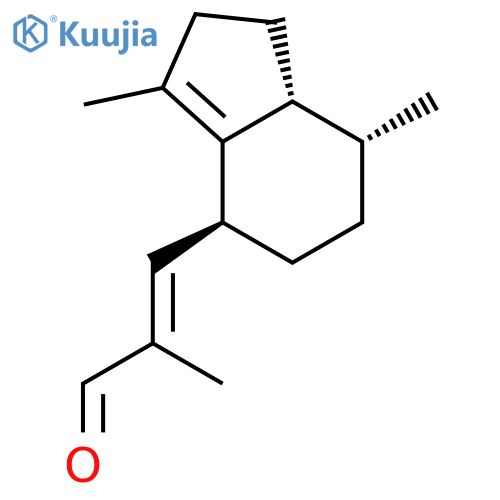 2-Propenal,3-[(4S,7R,7aR)-2,4,5,6,7,7a-hexahydro-3,7-dimethyl-1H-inden-4-yl]-2-methyl-,(2E)- structure