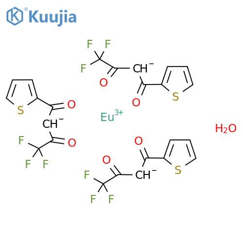 Europium, tris[4,4,4-trifluoro-1-(2-thienyl)-1,3-butanedionato-κO,κO']-, hydrate structure