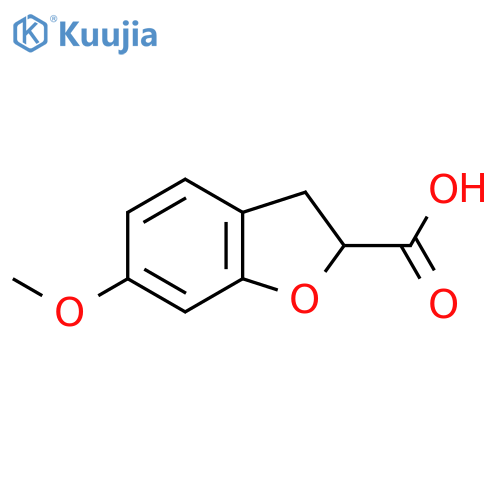 6-methoxy-2,3-dihydro-1-benzofuran-2-carboxylic acid structure