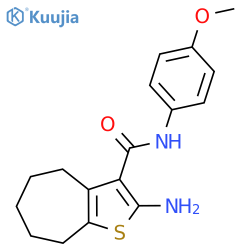 2-Amino-N-(4-methoxyphenyl)-5,6,7,8-tetrahydro-4H-cycloheptabthiophene-3-carboxamide structure