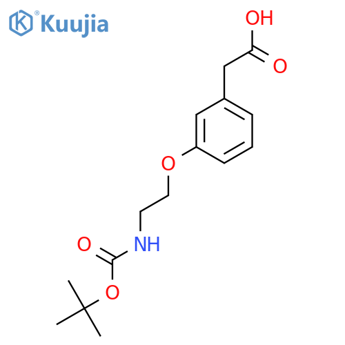 2-3-(2-{(tert-butoxy)carbonylamino}ethoxy)phenylacetic acid structure