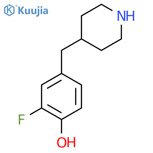 2-fluoro-4-(piperidin-4-yl)methylphenol structure