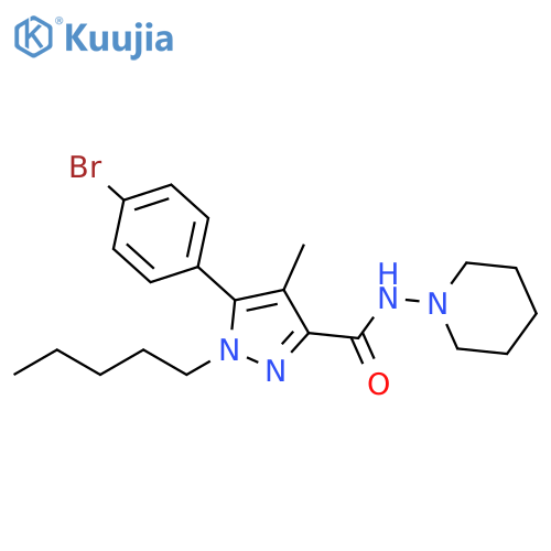 1H-Pyrazole-3-carboxamide, 5-(4-bromophenyl)-4-methyl-1-pentyl-N-1-piperidinyl- structure