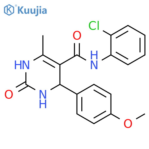 N-(2-chlorophenyl)-4-(4-methoxyphenyl)-6-methyl-2-oxo-1,2,3,4-tetrahydropyrimidine-5-carboxamide structure