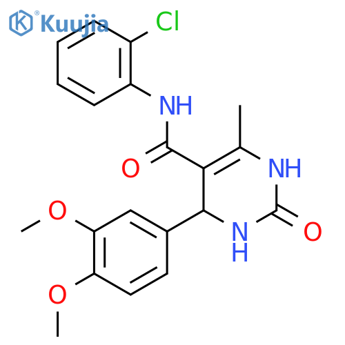 N-(2-chlorophenyl)-4-(3,4-dimethoxyphenyl)-6-methyl-2-oxo-1,2,3,4-tetrahydropyrimidine-5-carboxamide structure