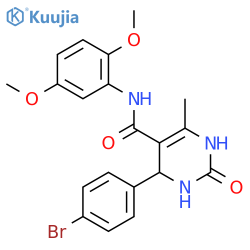 4-(4-bromophenyl)-N-(2,5-dimethoxyphenyl)-6-methyl-2-oxo-1,2,3,4-tetrahydropyrimidine-5-carboxamide structure