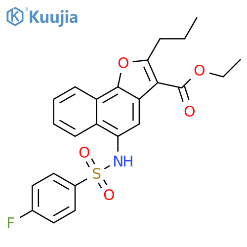 ethyl 5-(4-fluorobenzenesulfonamido)-2-propylnaphtho1,2-bfuran-3-carboxylate structure