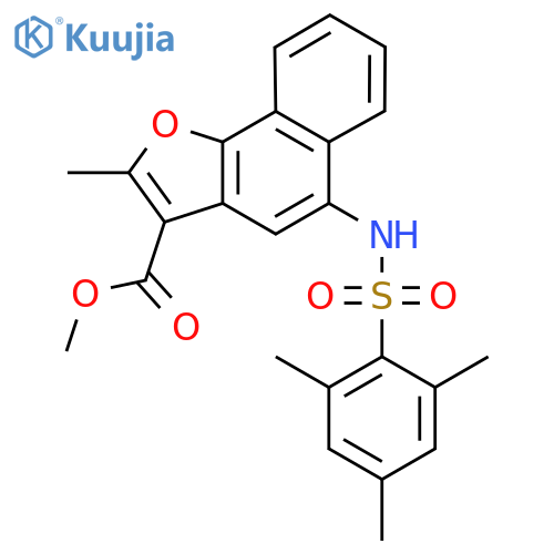 methyl 2-methyl-5-(2,4,6-trimethylbenzenesulfonamido)naphtho1,2-bfuran-3-carboxylate structure