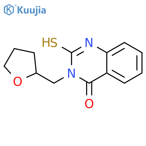 3-[(oxolan-2-yl)methyl]-2-sulfanyl-3,4-dihydroquinazolin-4-one structure