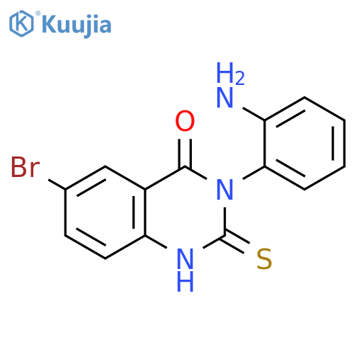 3-(2-aminophenyl)-6-bromo-2-sulfanylidene-1,2,3,4-tetrahydroquinazolin-4-one structure