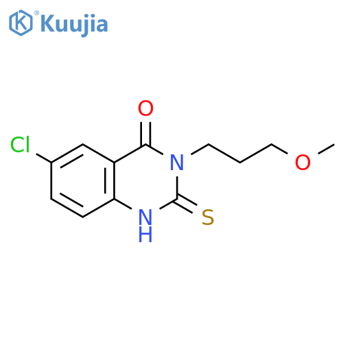 6-chloro-3-(3-methoxypropyl)-2-sulfanylidene-1,2,3,4-tetrahydroquinazolin-4-one structure