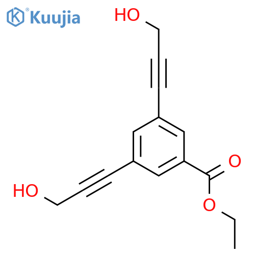 Benzoic acid, 3,5-bis(3-hydroxy-1-propynyl)-, ethyl ester structure