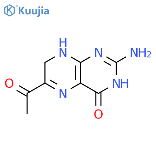 2-amino-7,8-dihydro-6-acetylpteridin-4(3H)-one structure