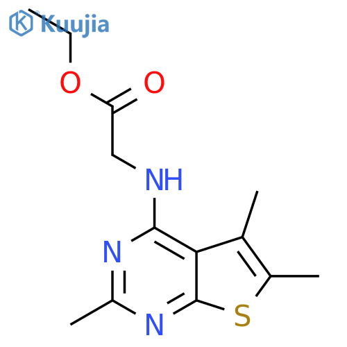 ethyl 2-({trimethylthieno2,3-dpyrimidin-4-yl}amino)acetate structure