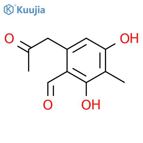 Benzaldehyde, 2,4-dihydroxy-3-methyl-6-(2-oxopropyl)- structure