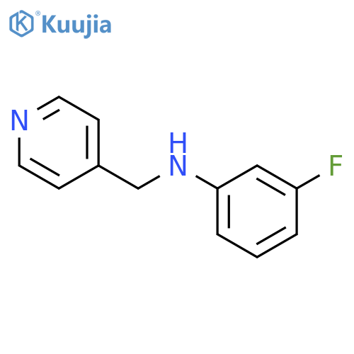 3-fluoro-N-[(pyridin-4-yl)methyl]aniline structure