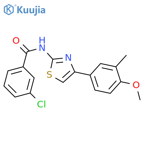 3-chloro-N-(2Z)-4-(4-methoxy-3-methylphenyl)-2,3-dihydro-1,3-thiazol-2-ylidenebenzamide structure