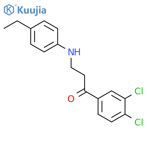 1-(3,4-DICHLOROPHENYL)-3-(4-ETHYLANILINO)-1-PROPANONE structure