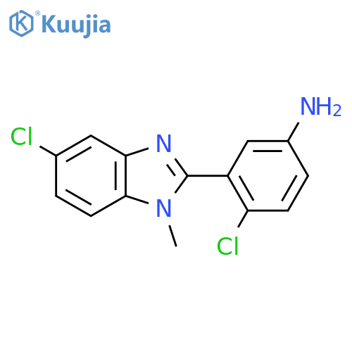 4-Chloro-3-(5-chloro-1-methyl-1H-benzo[d]imidazol-2-yl)aniline structure