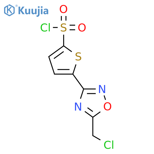 5-[5-(chloromethyl)-1,2,4-oxadiazol-3-yl]-2-thiophenesulphonyl chloride structure
