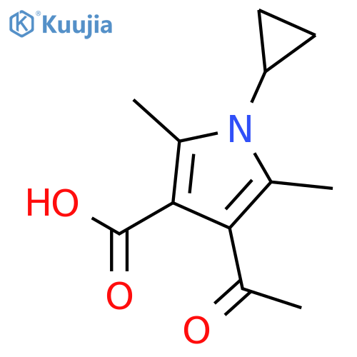 1H-Pyrrole-3-carboxylicacid, 4-acetyl-1-cyclopropyl-2,5-dimethyl- structure