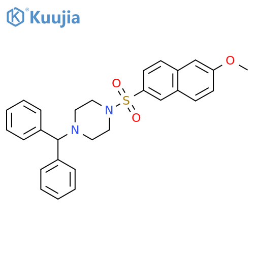 1-(diphenylmethyl)-4-(6-methoxynaphthalen-2-yl)sulfonylpiperazine structure