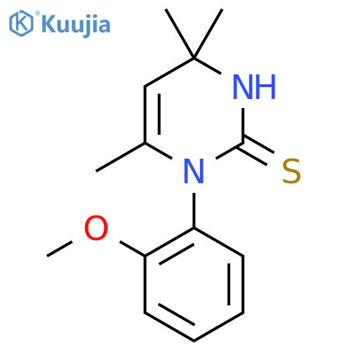 1-(2-Methoxyphenyl)-4,4,6-trimethyl-1,4-dihydropyrimidine-2-thiol structure