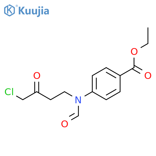 Benzoic acid,4-[(4-chloro-3-oxobutyl)formylamino]-, ethyl ester structure