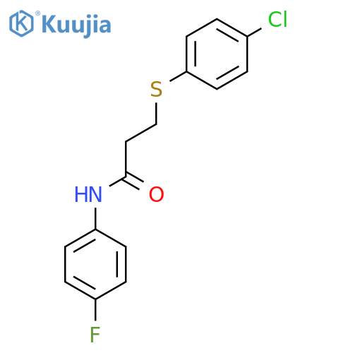 3-(4-chlorophenyl)sulfanyl-N-(4-fluorophenyl)propanamide structure
