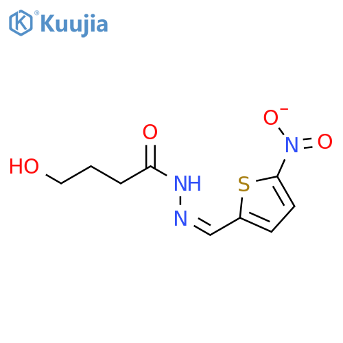 4-hydroxy-n-[(z)-(5-nitrothiophen-2-yl)methylideneamino]butanamide structure