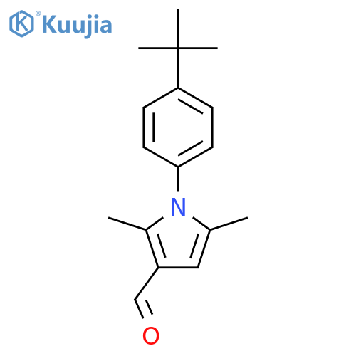 1-(4-tert-butylphenyl)-2,5-dimethyl-1H-pyrrole-3-carbaldehyde structure