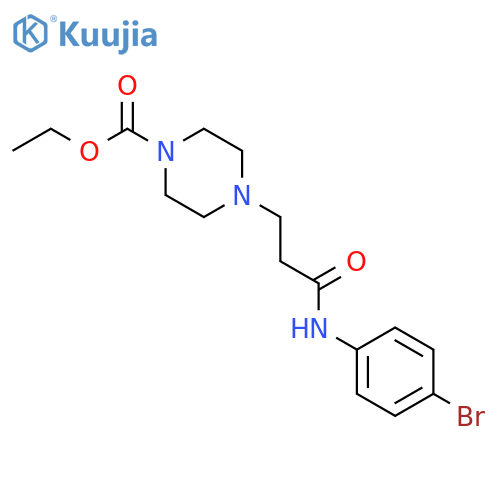 ethyl 4-[3-(4-bromoanilino)-3-oxopropyl]-1-piperazinecarboxylate structure