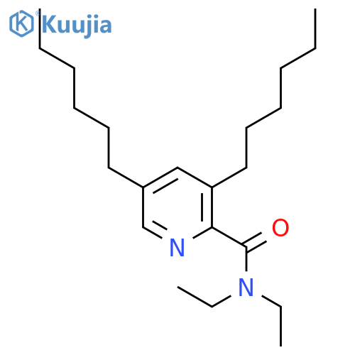 2-Pyridinecarboxamide, N,N-diethyl-3,5-dihexyl- structure