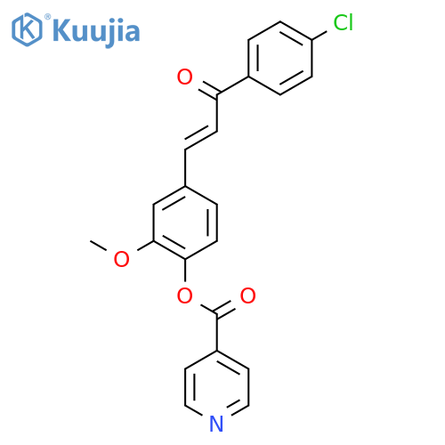 4-(1E)-3-(4-chlorophenyl)-3-oxoprop-1-en-1-yl-2-methoxyphenyl pyridine-4-carboxylate structure