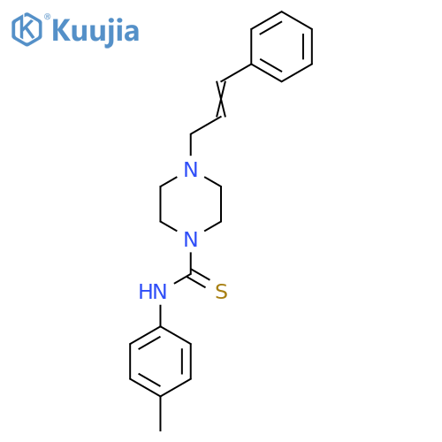 ((4-Methylphenyl)amino)(4-(3-phenylprop-2-enyl)piperazinyl)methane-1-thione structure